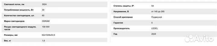 Светодиодный светильник L-trade 32 Standart