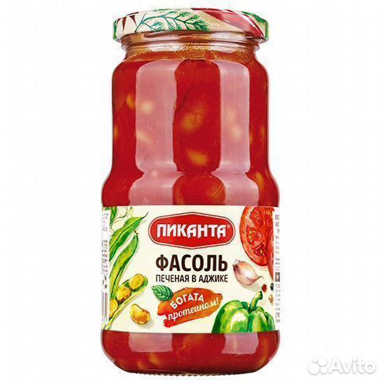 Опт - Фасоль Пиканта печёная в аджике 530г