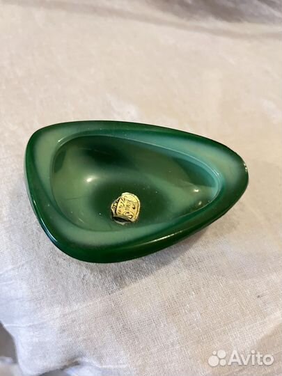 Шкатулка, пепельница из малахитового стекла СССР