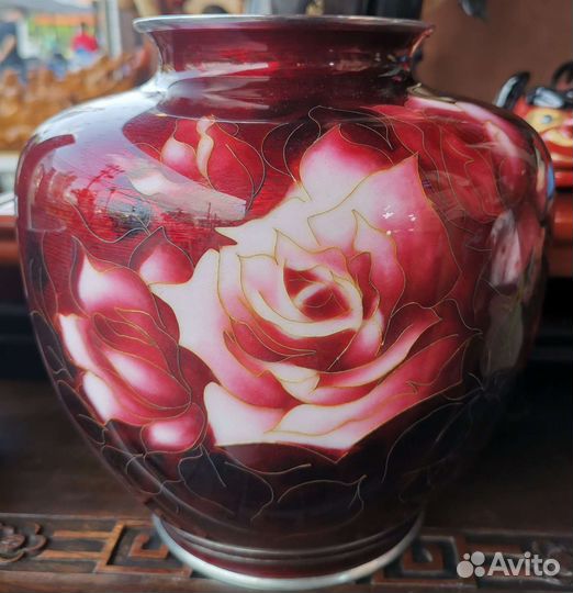 Ваза японская эмаль.серебро.Ando Japan