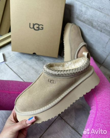 Ugg Tasman Slipper Tazz Platform Chestnut бежевые