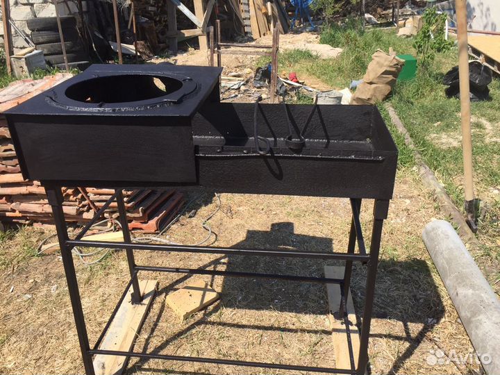 Мангал с подставкой под казан