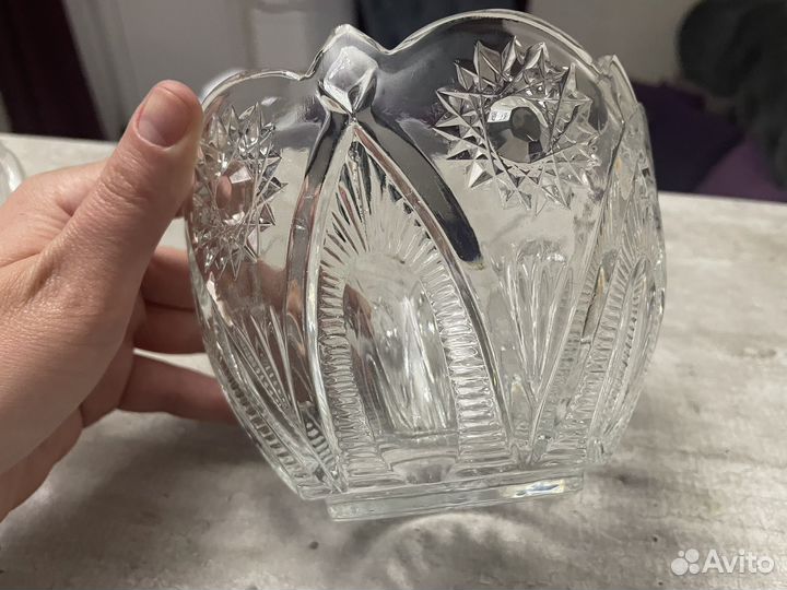 Хрустальная салатница 3шт, времен СССР