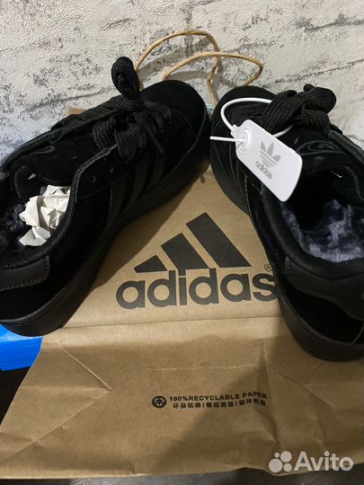 Кроссовки женские зимние Addidas Campus с мехом