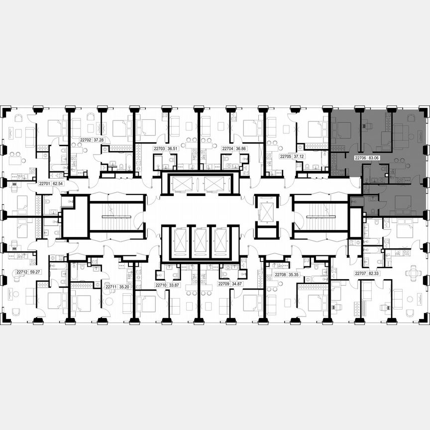 3-к. квартира, 83,1 м², 27/59 эт.