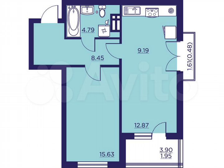 1-к. квартира, 53,4 м², 10/18 эт.