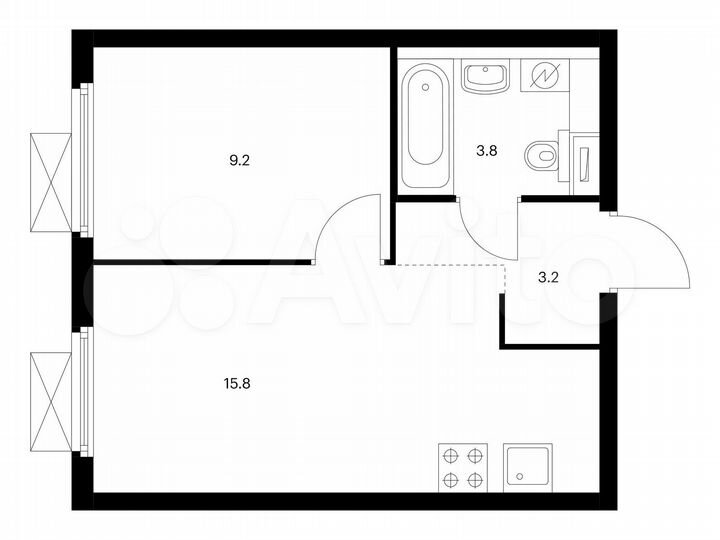 1-к. квартира, 32 м², 8/25 эт.