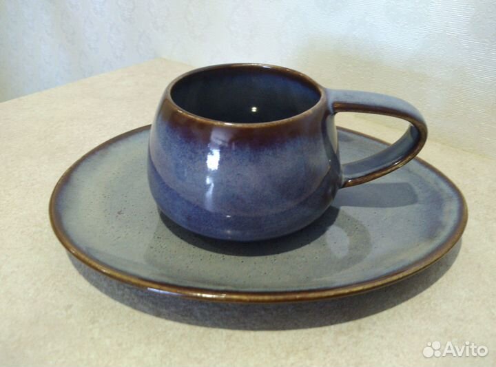 Чайная, кофейная пара, фарфор ручной работы Veles