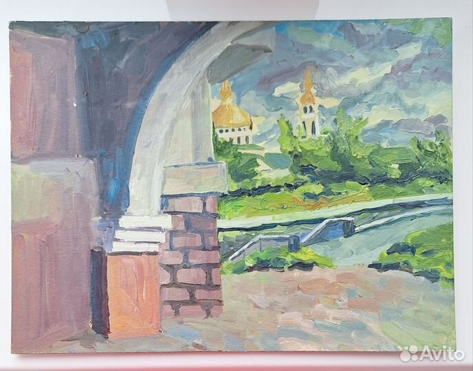 Этюд летний маслом на картоне 30 на 40