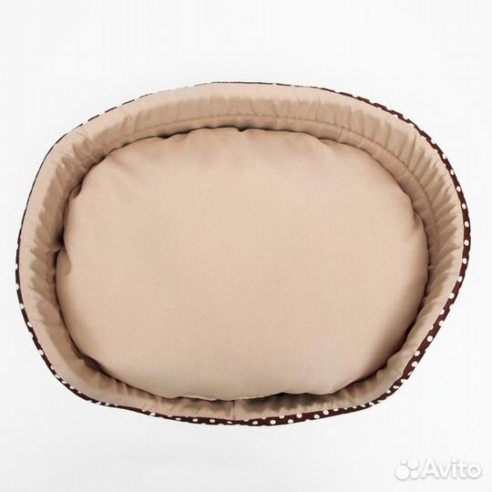 Лежанка 'Горошек', 49 х 36 х 17 см, бязь, коричнев