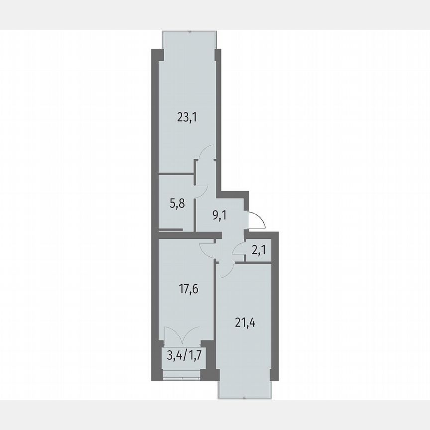2-к. квартира, 80,8 м², 9/13 эт.