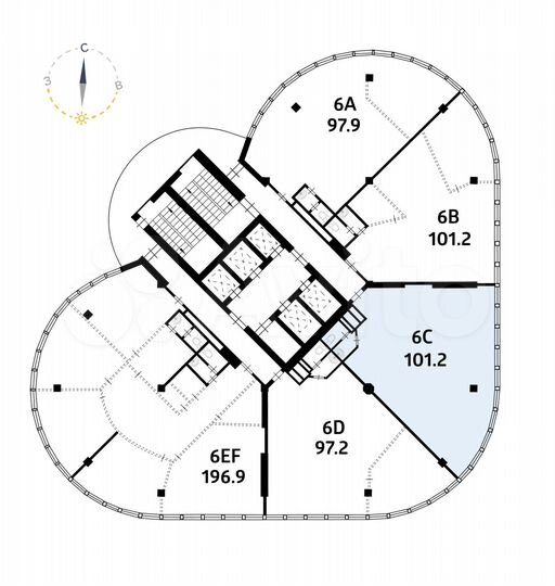 Офис 101,2 кв.м. в центре города с ндс
