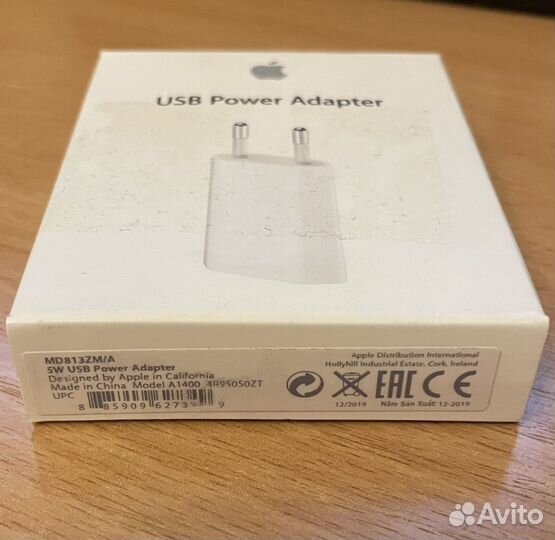 Сетевое зарядное Apple USB мощностью 5Вт md813zm/A