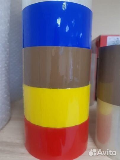 Скотч упаковочный 48мм 66м 43мкм синий, красный