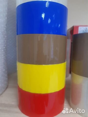 Скотч упаковочный 48мм 66м 43мкм синий, красный