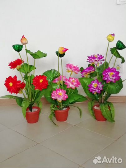 Композиция искусственные цветы лотос