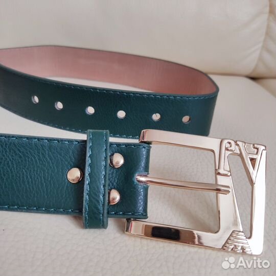 Ремень женский тёмно-зелёный