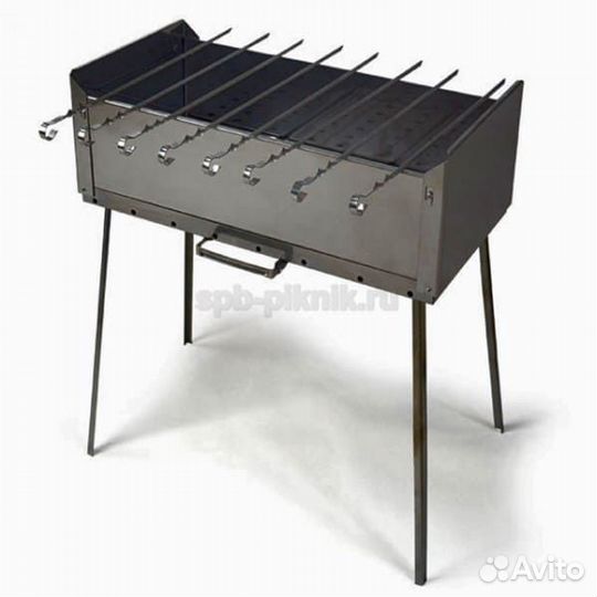 Мангал-дипломат на 8 шампуров (в комплекте) из нер