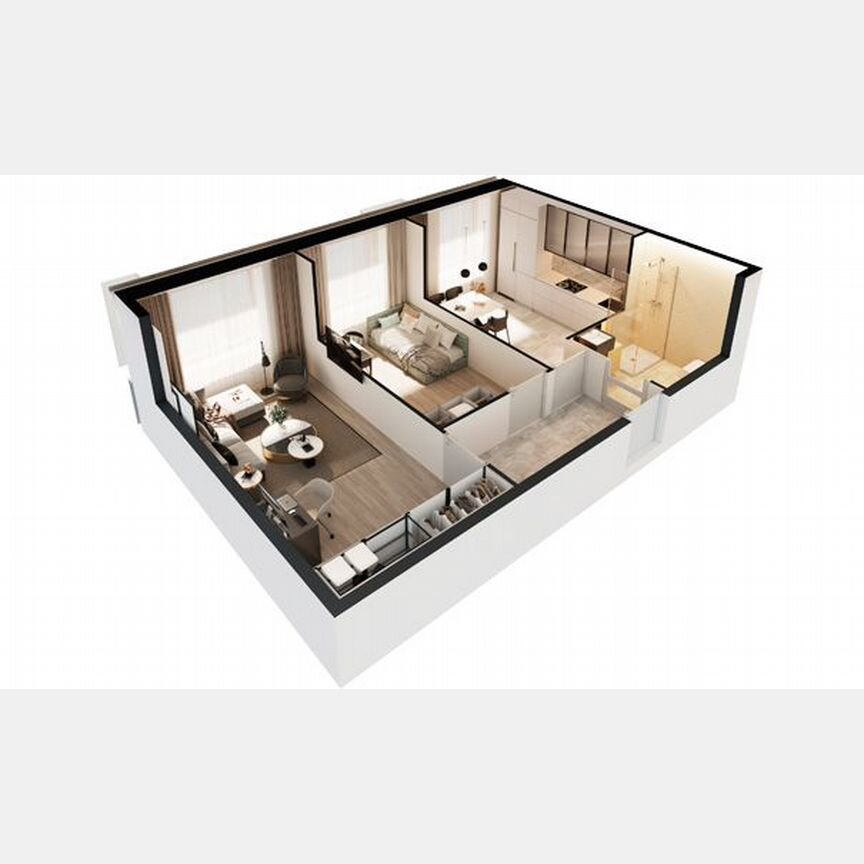 2-к. апартаменты, 56,7 м², 24/30 эт.