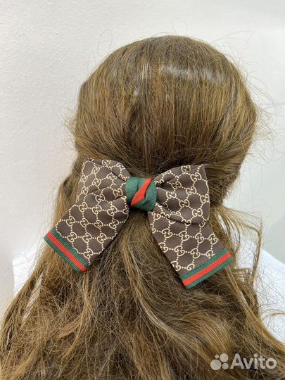 Заколка-автомат бант текстильный