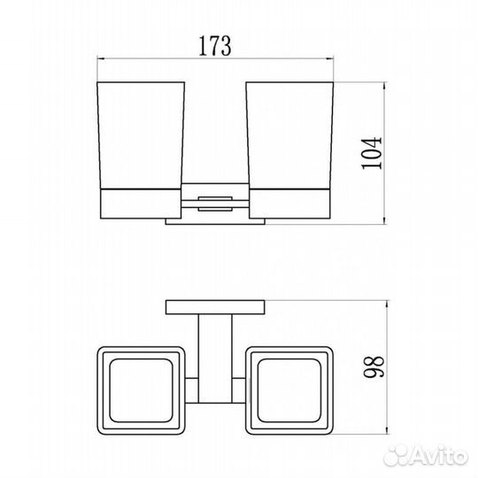 Стакан для ванной комнаты двойной belz B90208, хр