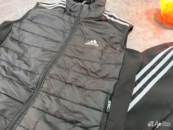 Спортивные костюмы Adidas тройка с флисом