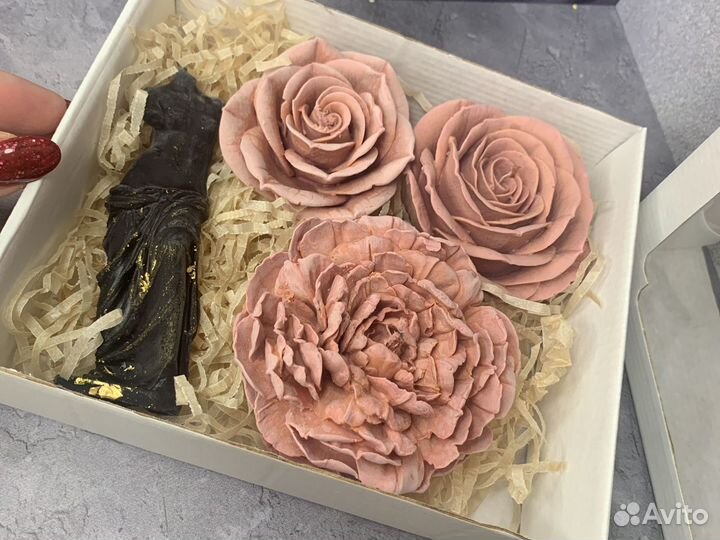 Подарочный набор, свечи восковые - 4 предмета