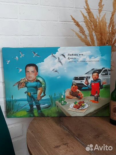 Шарж на холсте