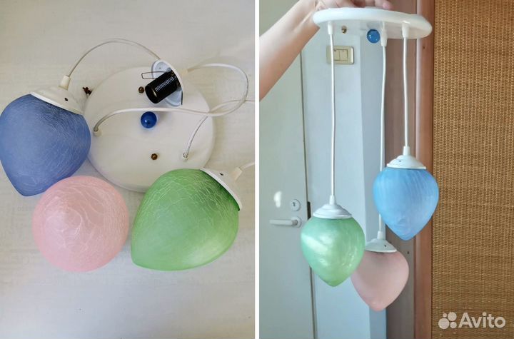 Люстра на три лампы. Новая