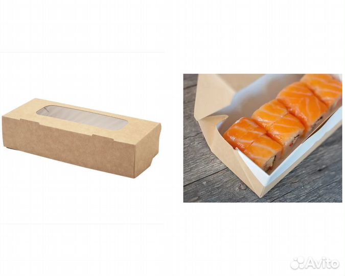 Коробка с окошком крафт подарочный контейнер