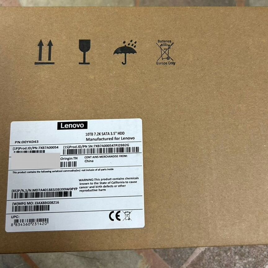 [7XBA7A00054] Жесткий Диск Lenovo 10tb Sata 00yk043 7xba7a00054