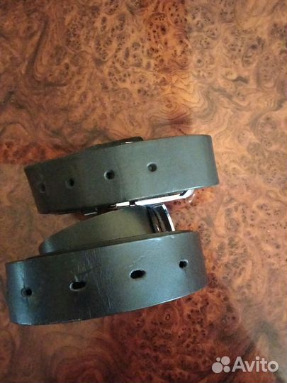 Мужской кожаный ремень черный (подростковый)