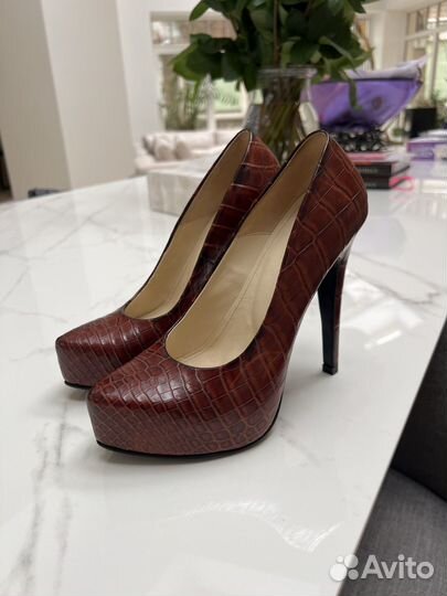 Туфли из кожи крокодила женские 38