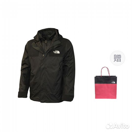 THE north face Windbreaker Jackets Unisex Black+Gift Bag (XXL)(10)