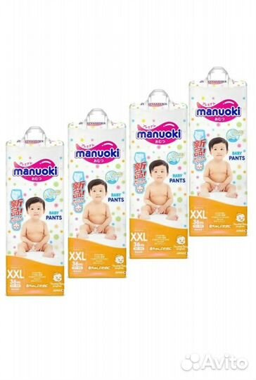 Подгузники трусики manuoki xxl 4 уп