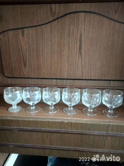 Ваза хрустальная СССР бокалы, рюмки