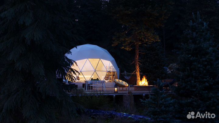Шатер геокупол для глэмпинга 6м