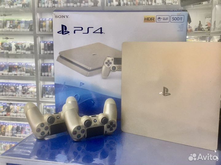 Sony PlayStation 4 slim 500gb Gold 6.72 + 2 оригин