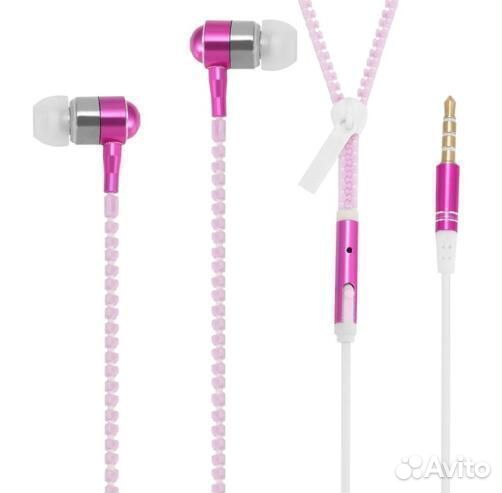Наушники вкладыши проводные на молнии светящиеся