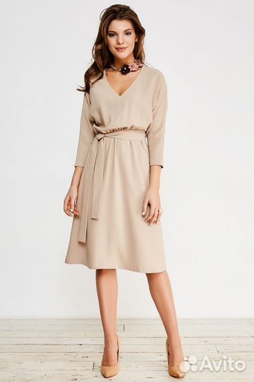Платье бежевое la vida rica 50 р-р
