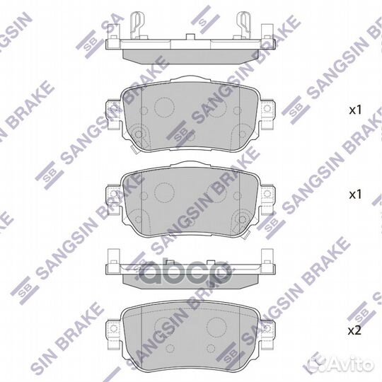 Колодки тормозные дисковые задние SP4140 Sangsi