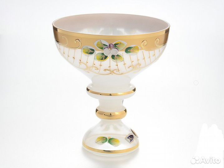 Ваза bohemia star crystal белая лепка Чехия