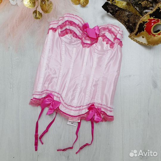 Нежно-розовый корсет с бантиками 50 (L/XL)