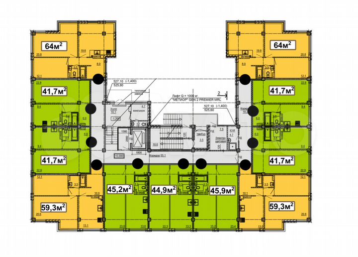 1-к. квартира, 44,9 м², 2/4 эт.