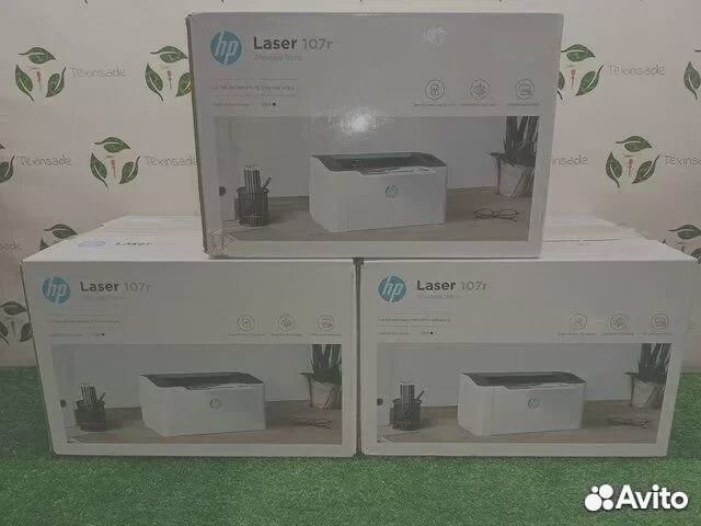 Принтер HP лазерный Laser 107r, ч/б, A4, белый