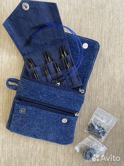 Набор коротких деревянных спиц knit pro denim