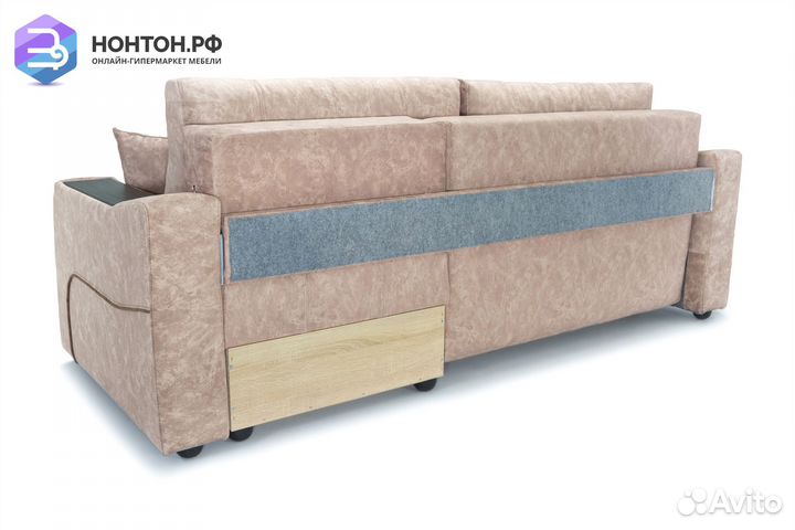 Диван угловой тик-так Бостон бежевый