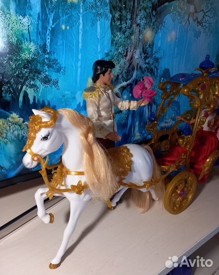 Disney Сказочная карета с лошадкой для барби