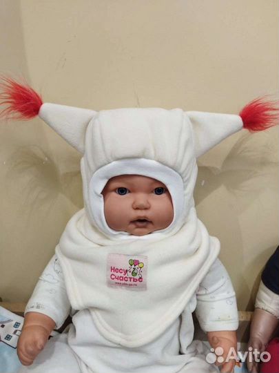 Новый шапка-шлем зимний флисовый для девочки