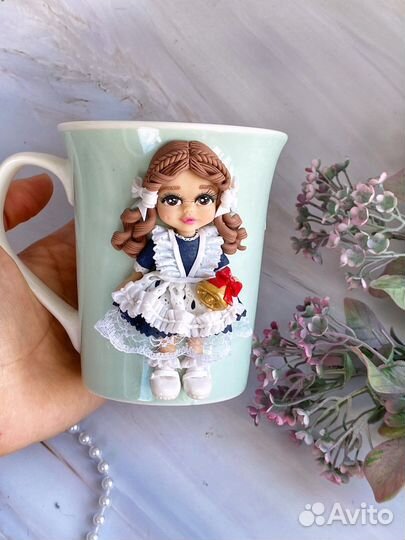 Кружка ручной работы подарок выпускнице выпускнику